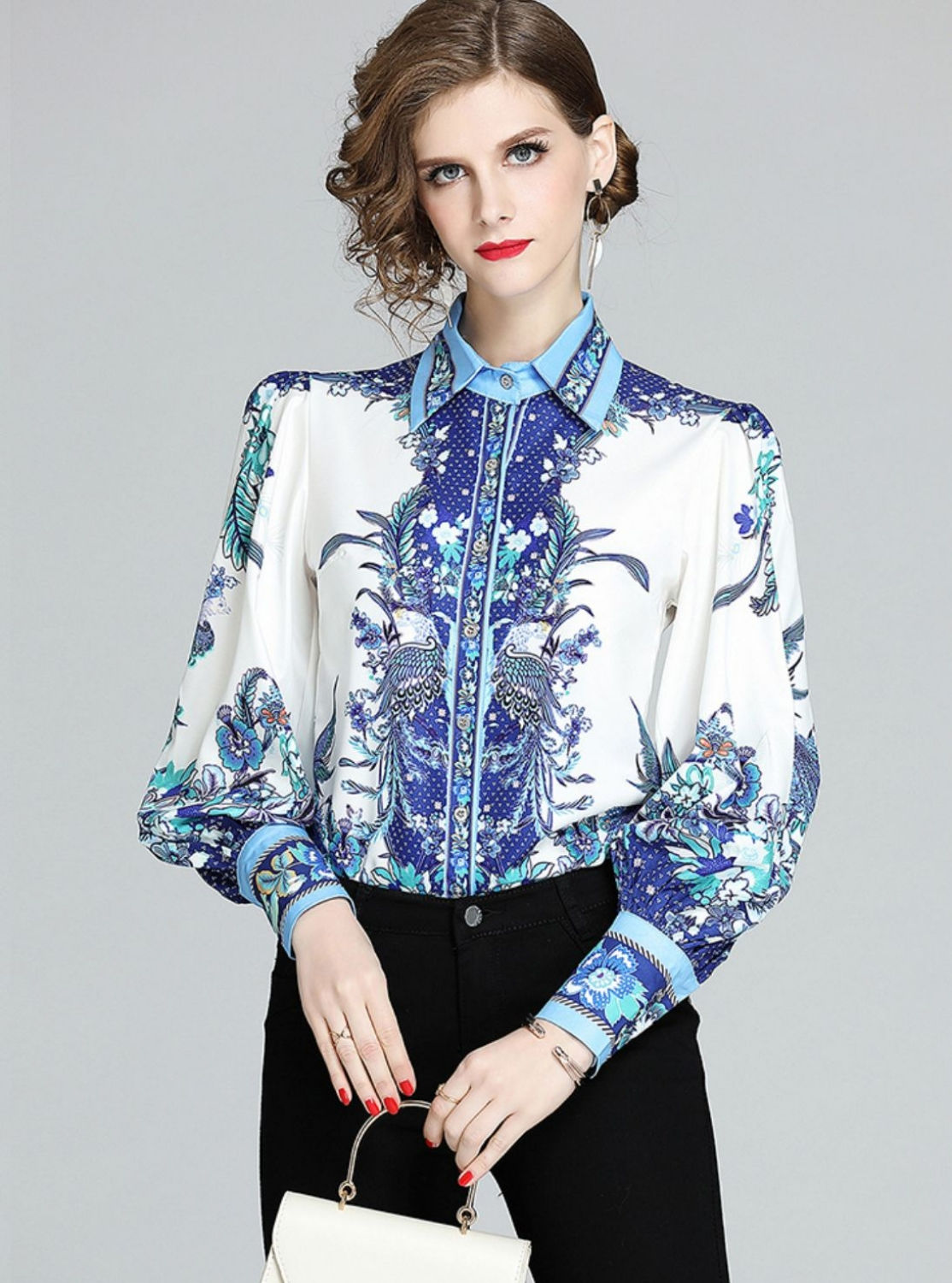 Blusa blue light floral BVHU