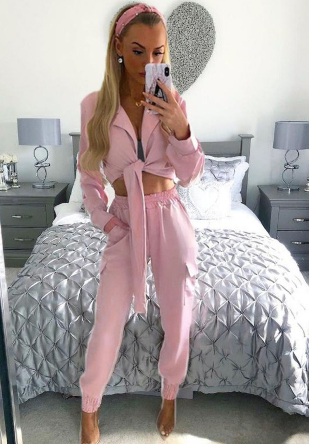 Set 2 piezas top lace+pantalón tubo MNGT