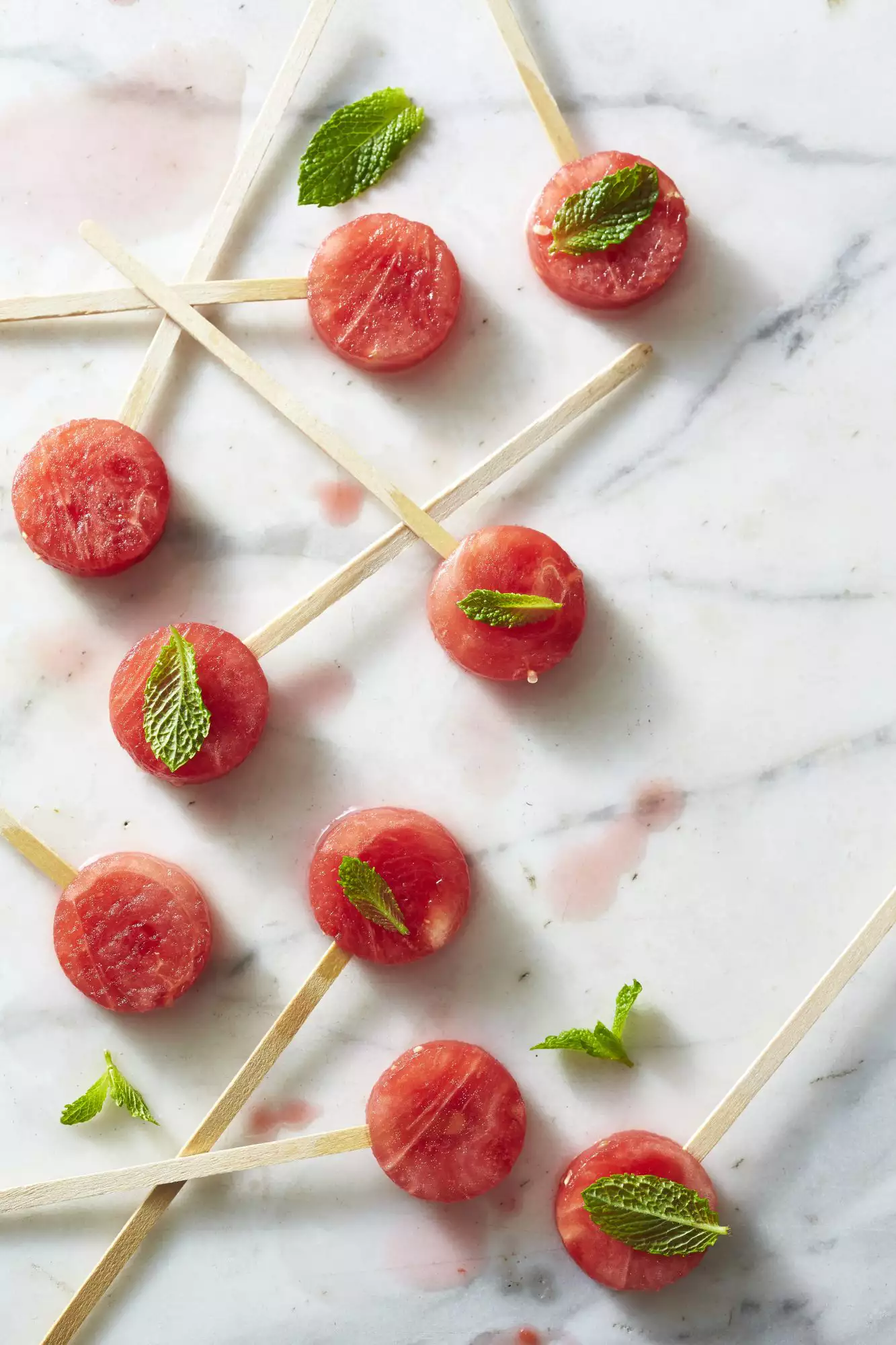 Peter Callahan’s spiked watermelon pops with mint, featured in PEOPLE