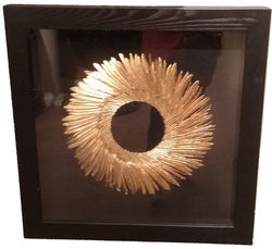 Framed wreath of golden wheat