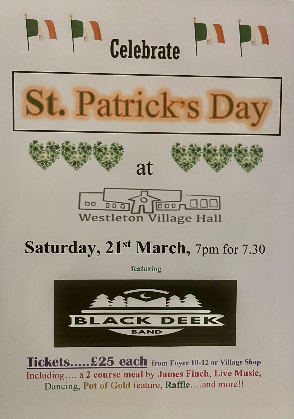 Westleton Village Hall Irish Night