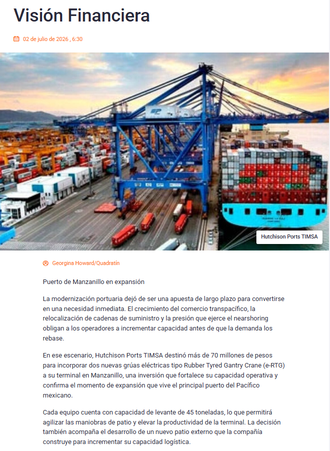 Quadratín Sinaloa - Puerto de Manzanillo en expansión
