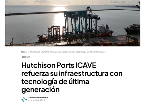 Mochila Al Hombro - Hutchison Ports ICAVE refuerza su infraestructura con tecnología de última generación