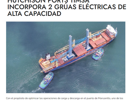 T21- Hutchison Ports TIMSA incorpora 2 grúas eléctricas de alta capacidad