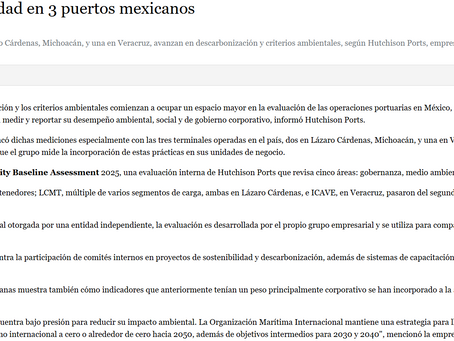 El Mañana- Destacan sostenibilidad en 3 puertos mexicanos