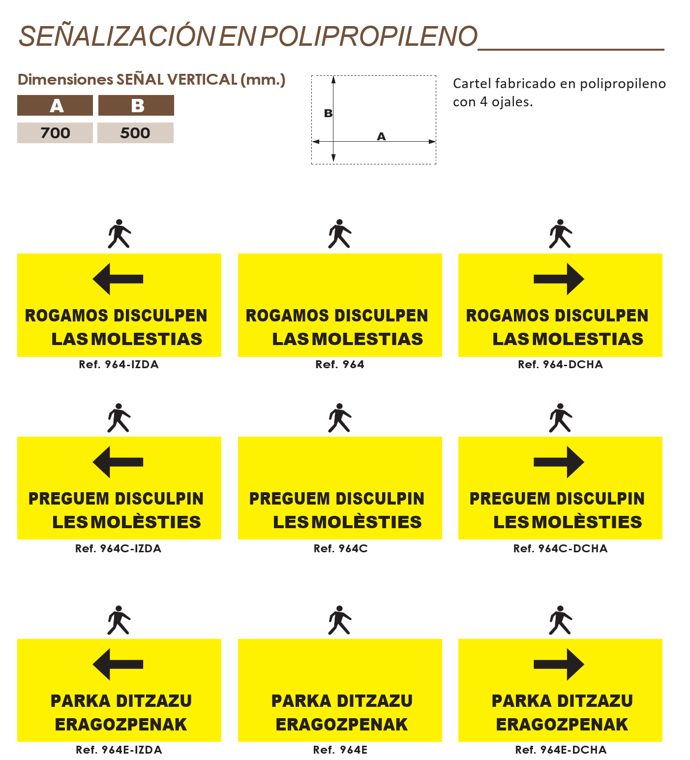 SEÑALIZACIÓN EN POLIPROPILENO