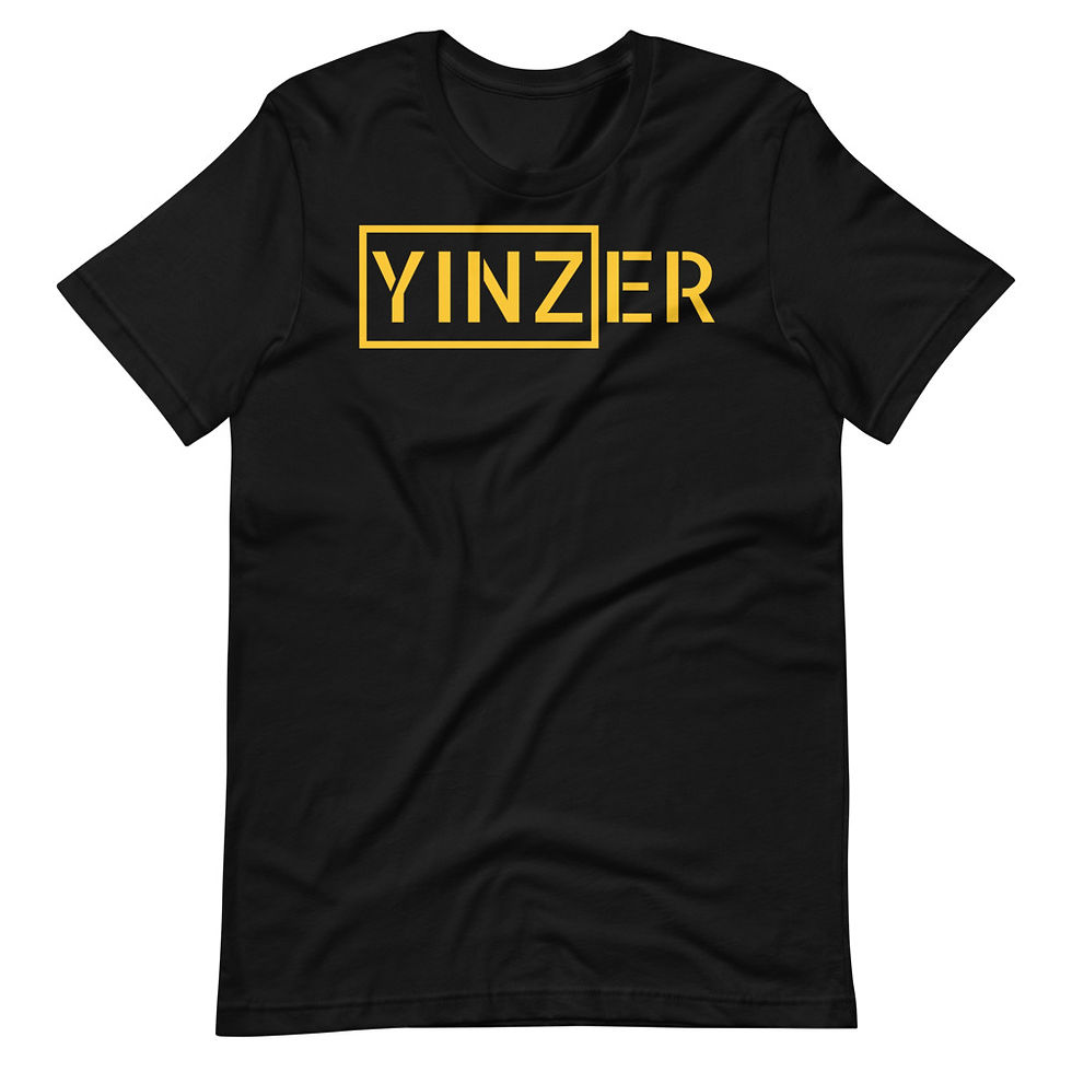 Pittsburgh Yinz T-shirt in black and yellow by Yinzer Clothing Company