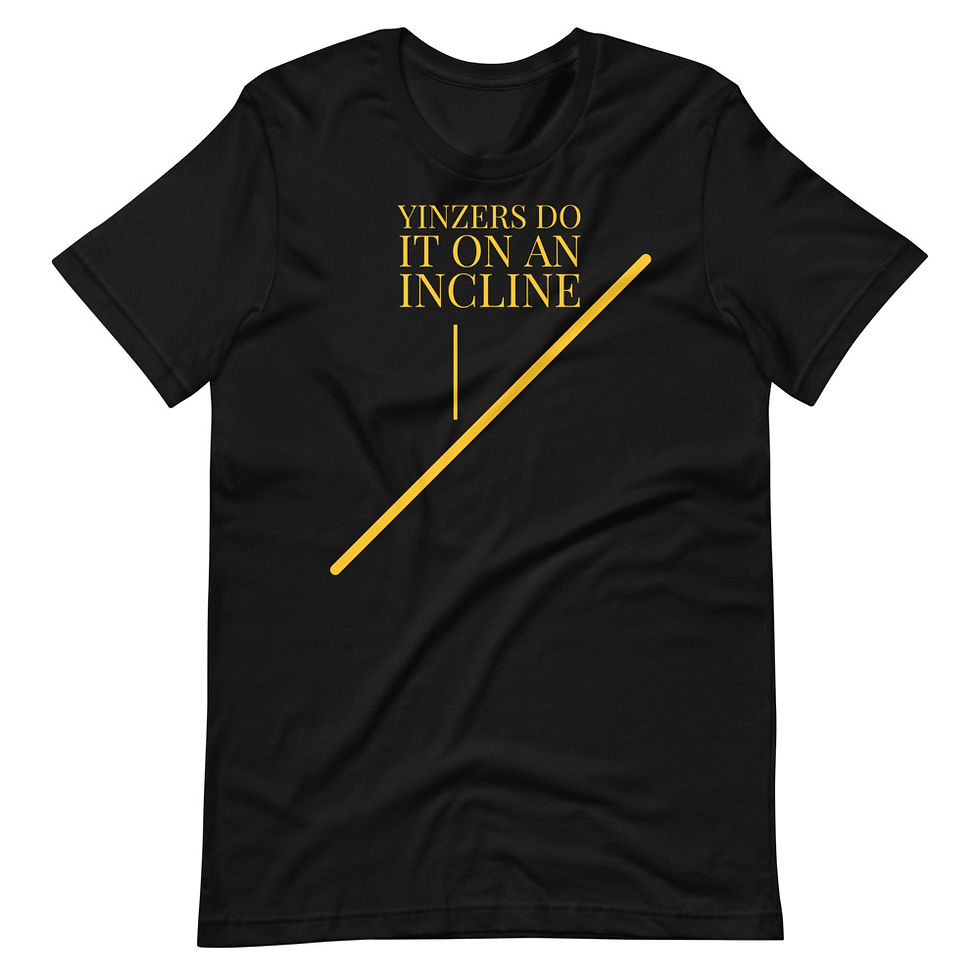 Thumbnail: Pittsburgh Incline T-shirt in heather black and yellow byYinzer Clothing Company