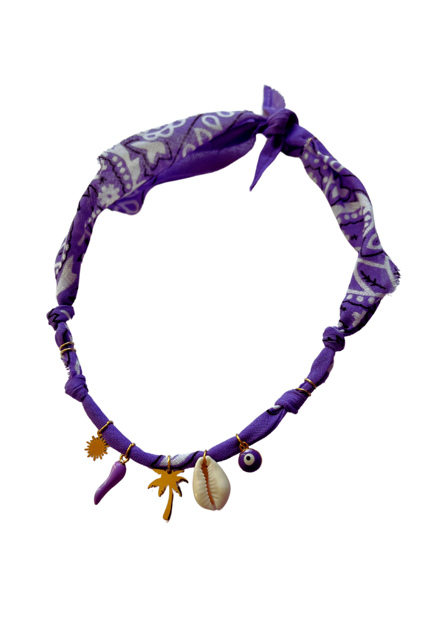 Collier piment palmier lilas 