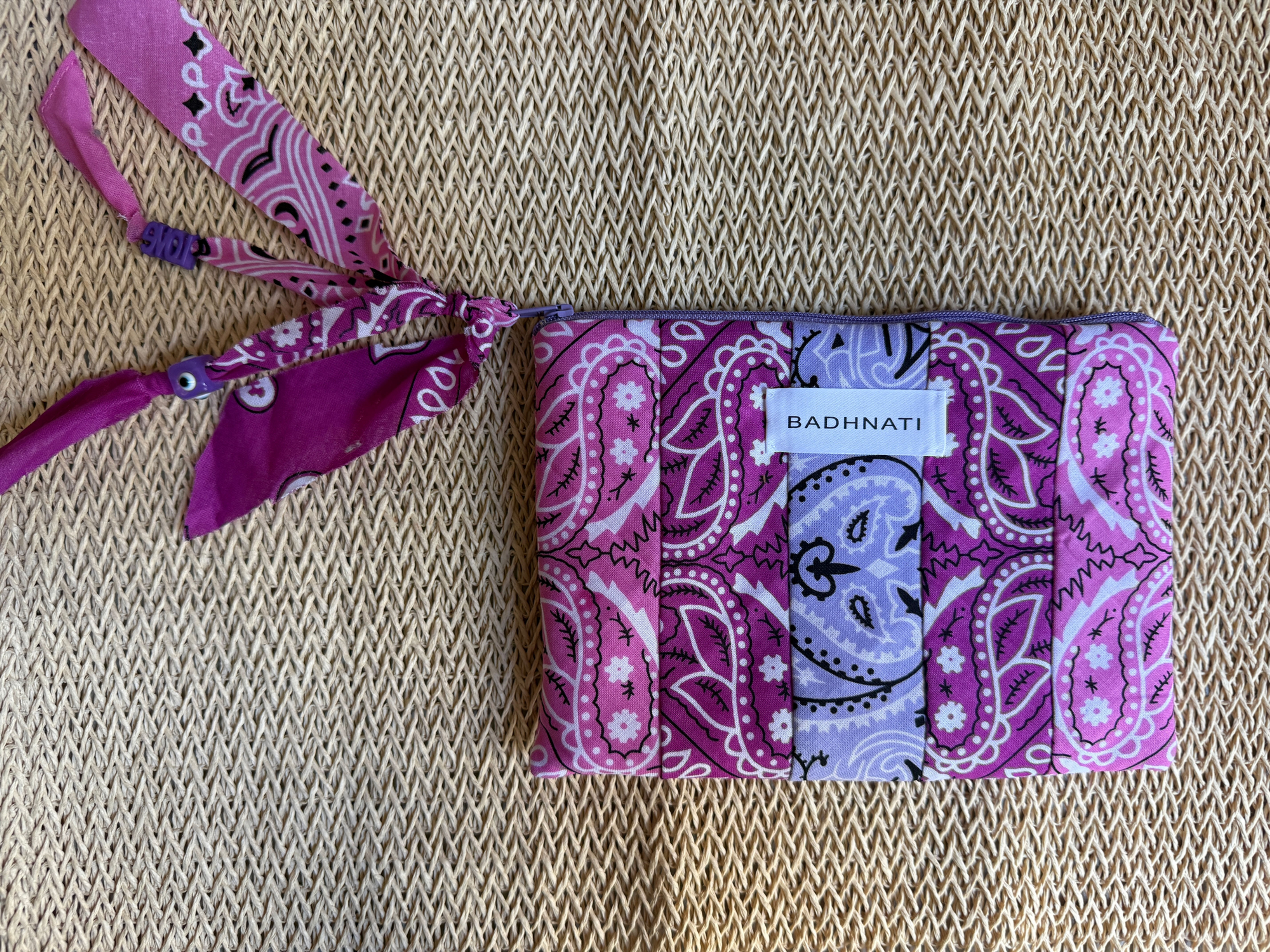 Pochette patch rose/cyclamen/lilas 