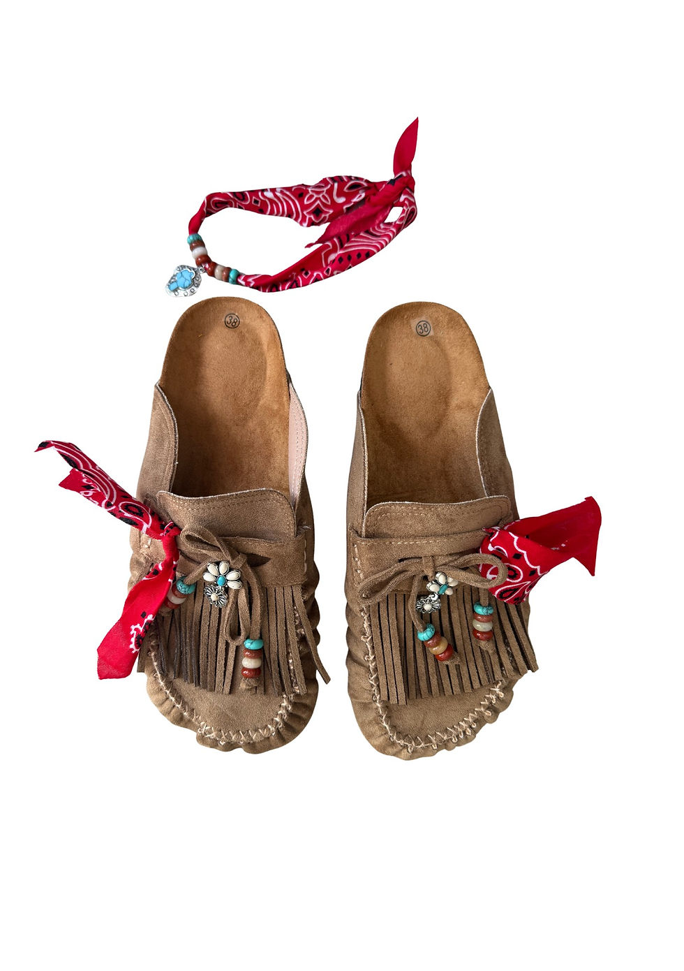 Miniature : Mocassin et chevillère rouge  