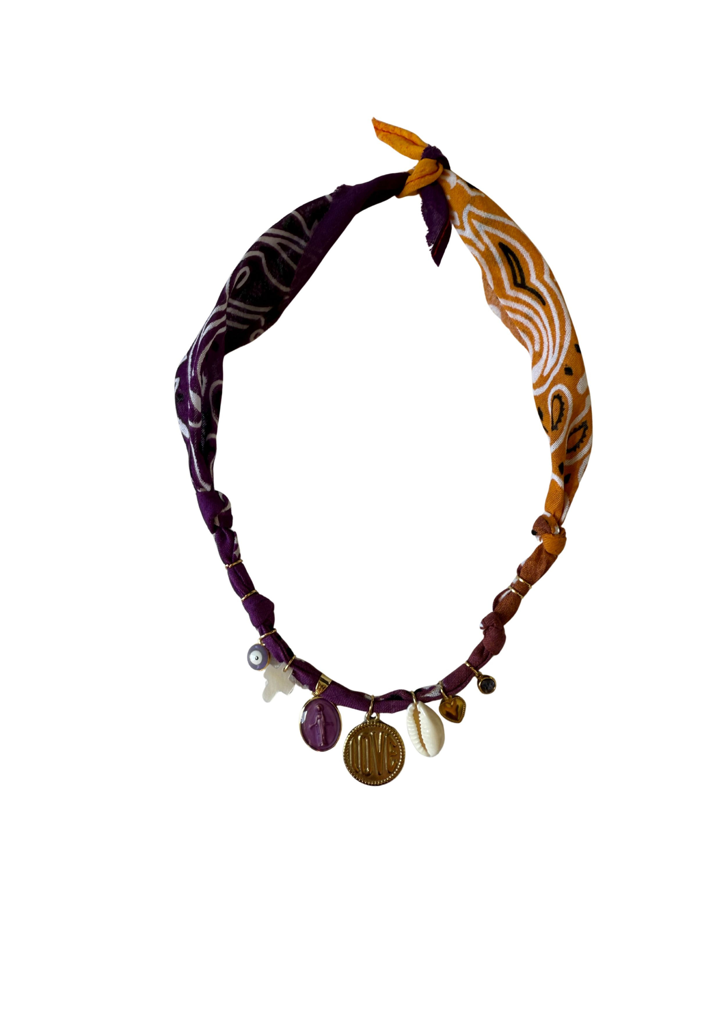 Copie de Collier « Santa Barbara» love violet/orange/rouge