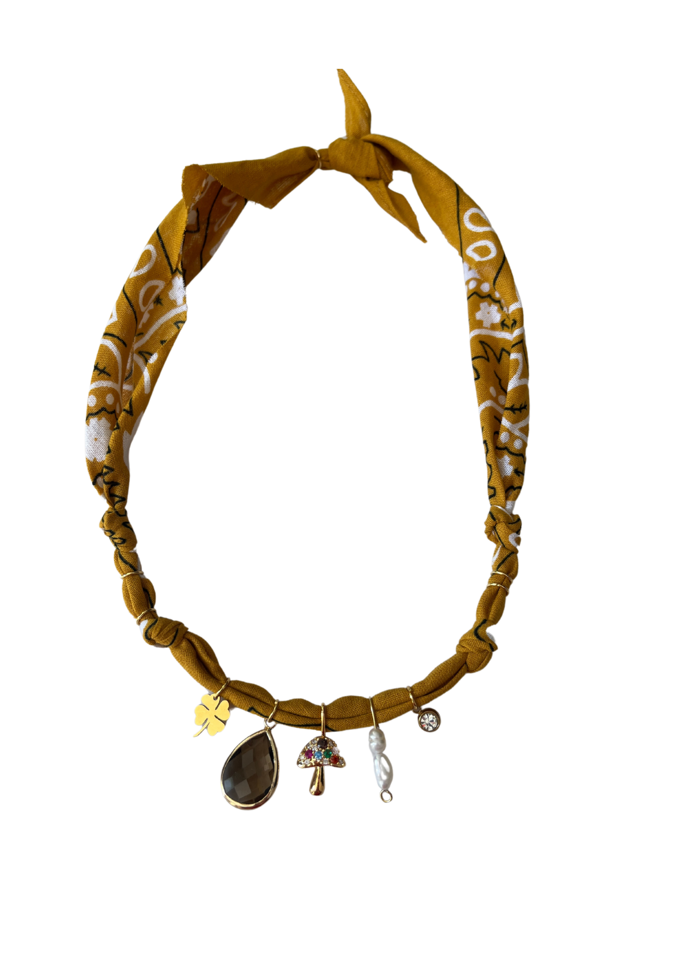 Collier champi strass Magic Dream moutarde  