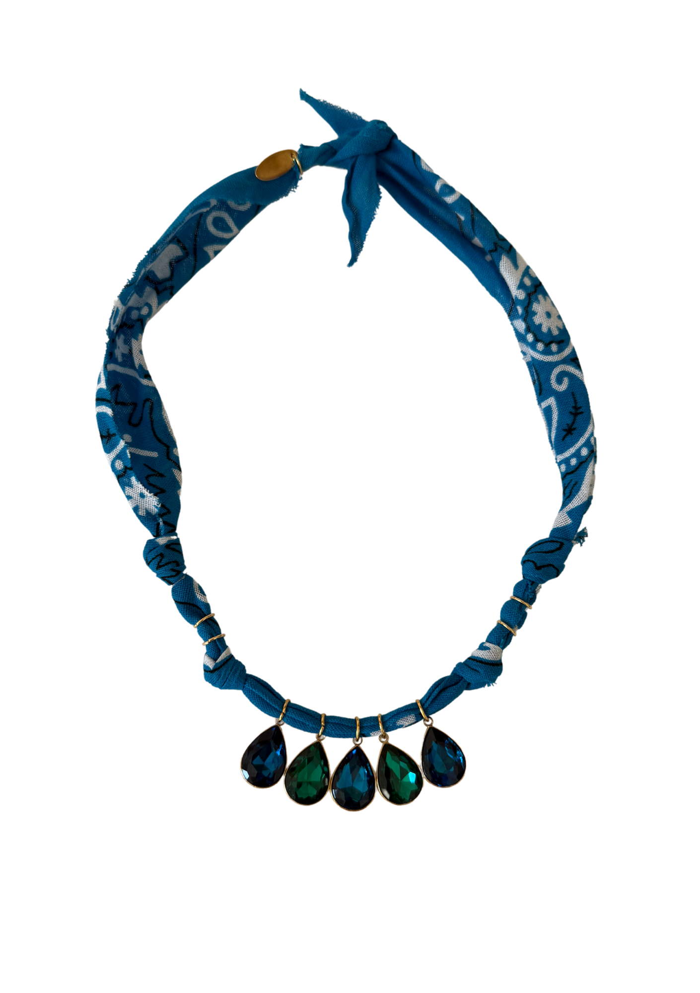 Collier Hydra Island multi gouttes bleu