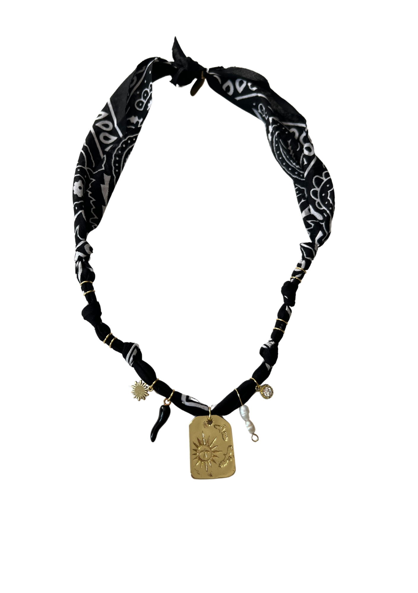 Collier plaque condor Astro Noir 