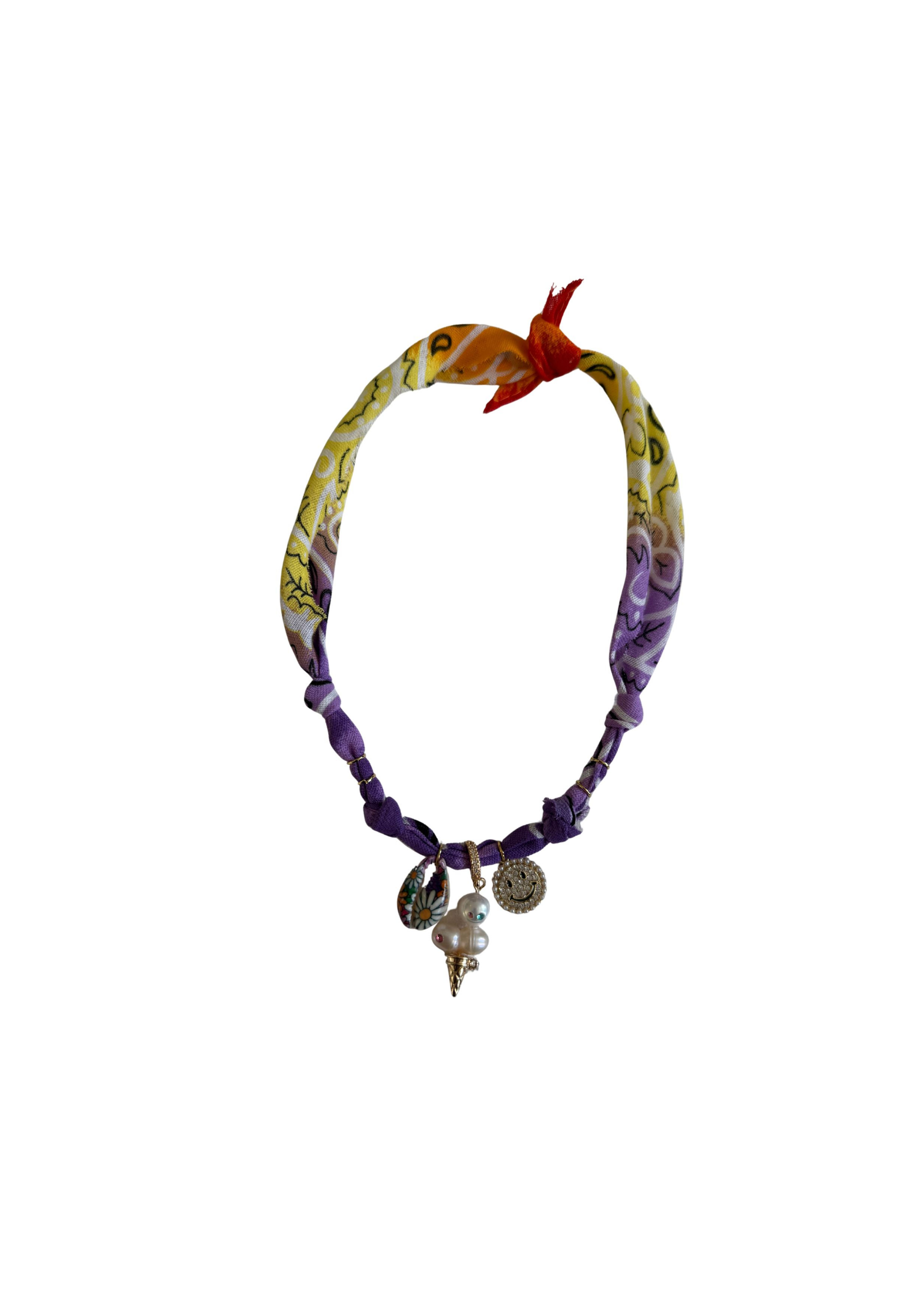 Collier « 90´Baby» glace jaune/violet