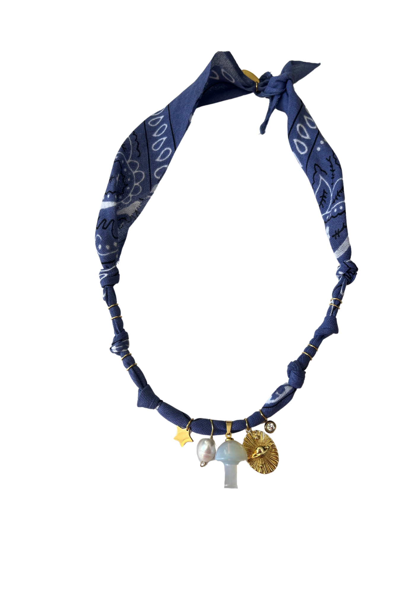 Collier champi pierre Magic Dream Gris/bleu 