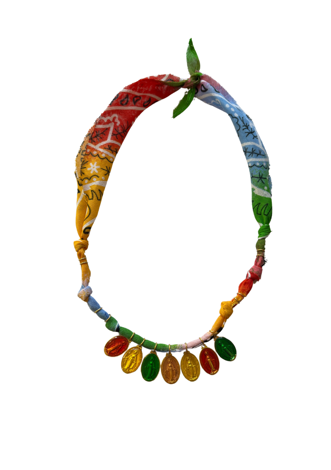 Collier multi vierges multicolor mandarine 