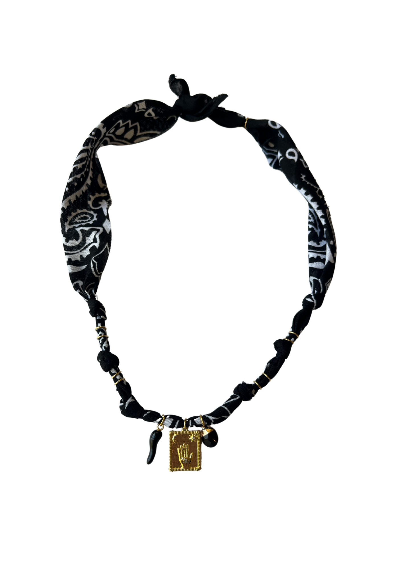 Collier tarot main noir 