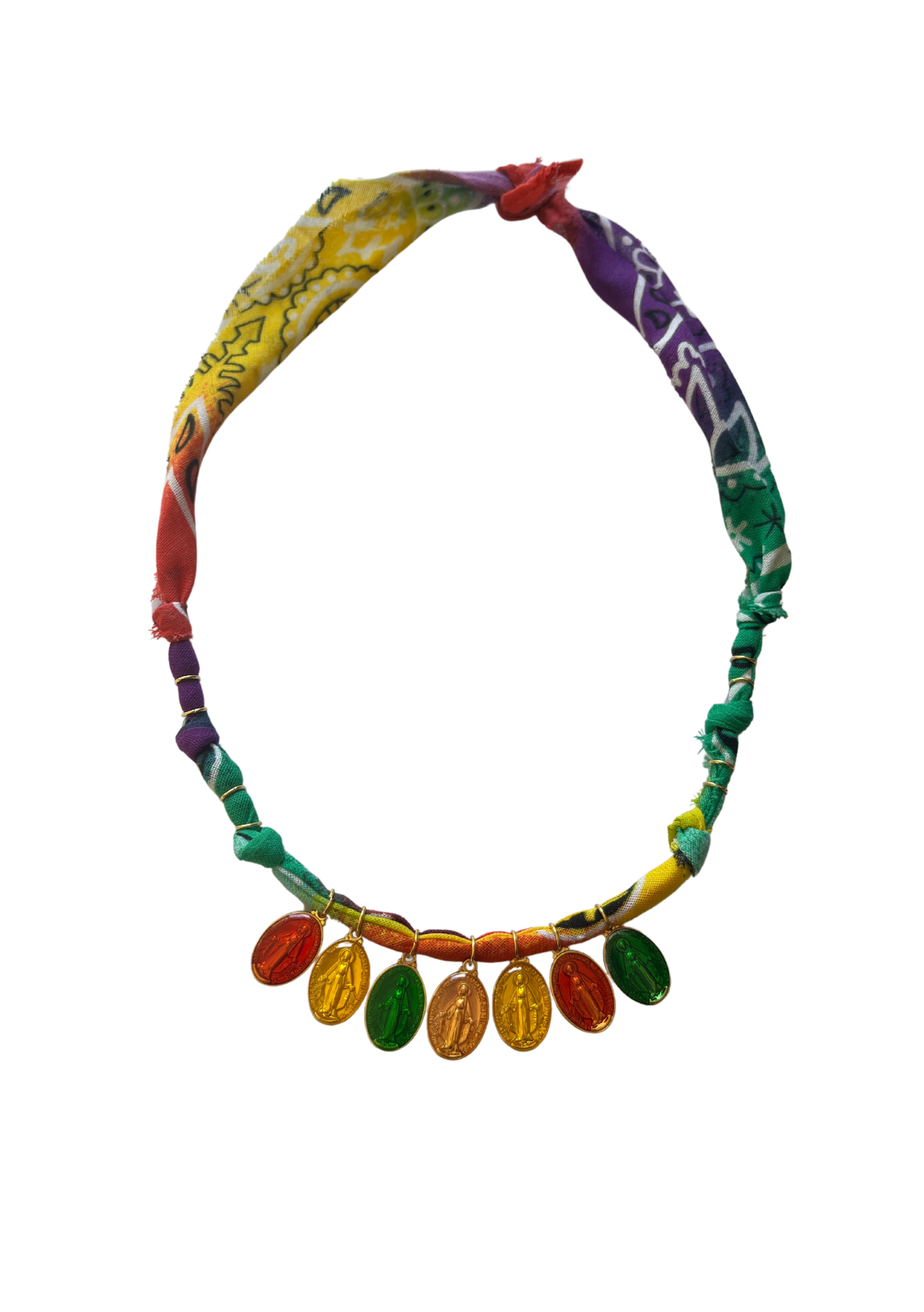 Collier multi vierges multicolor vert 