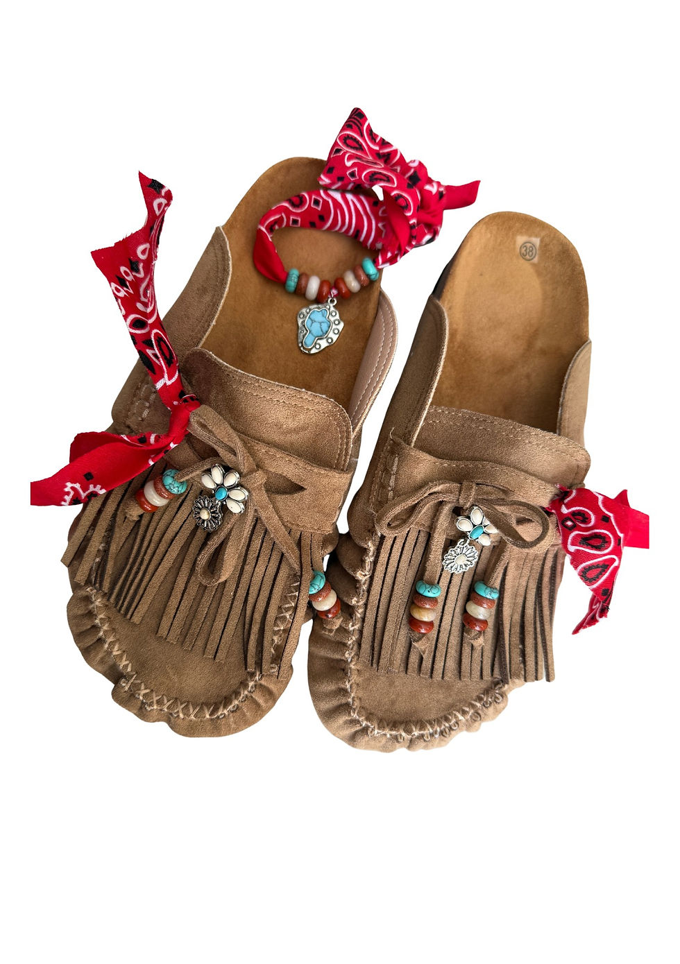 Miniature : Mocassin et chevillère rouge  