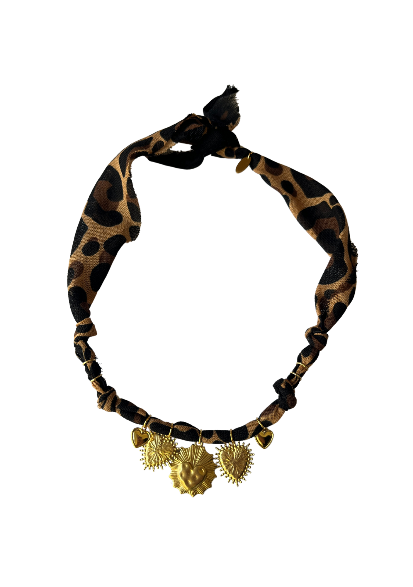 Collier multi coeurs Léopard 