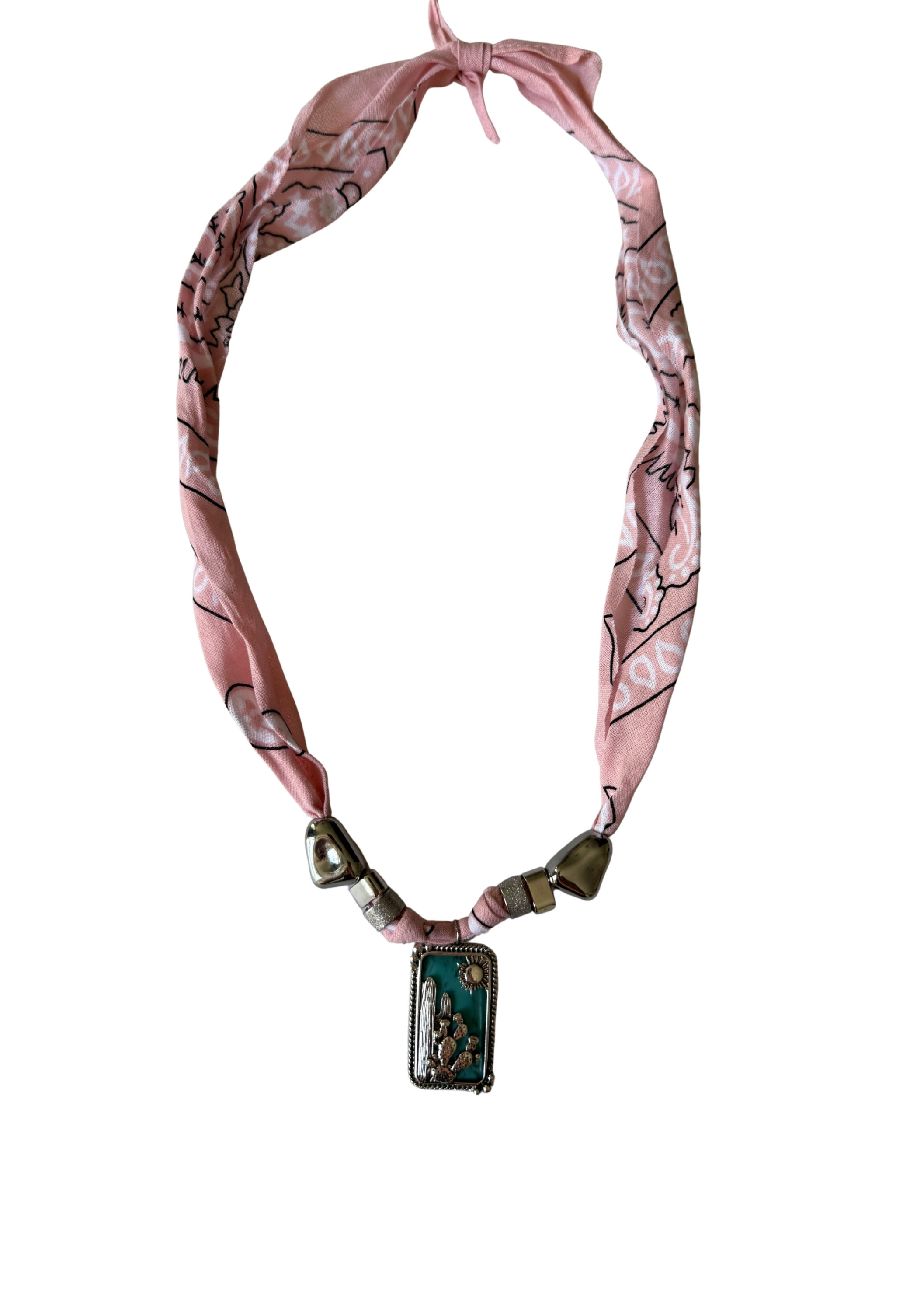 Collier « Hopi » médaille cactus Blush