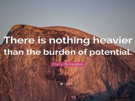 The burden of potential can sometimes feel like an immense weight to carry.