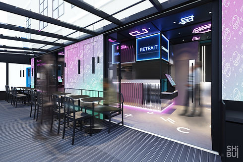 Intérieur du restaurant Gomu aménagé par un décorateur de restaurant
