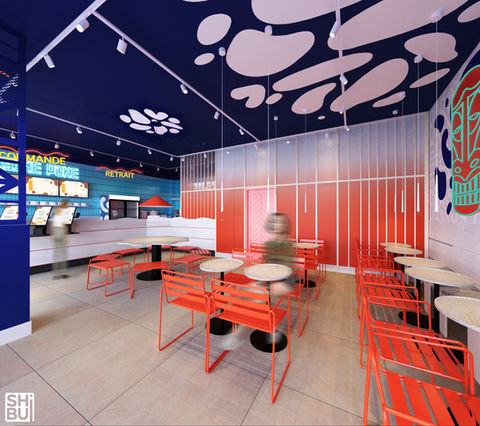 Intérieur d'un restaurant conçu par un décorateur spécialisé en restaurant