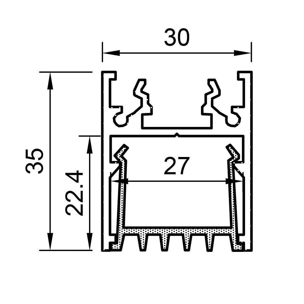 Miniature : PROFIL ALUMINIUM 3035 3000mm Blanc - 40733