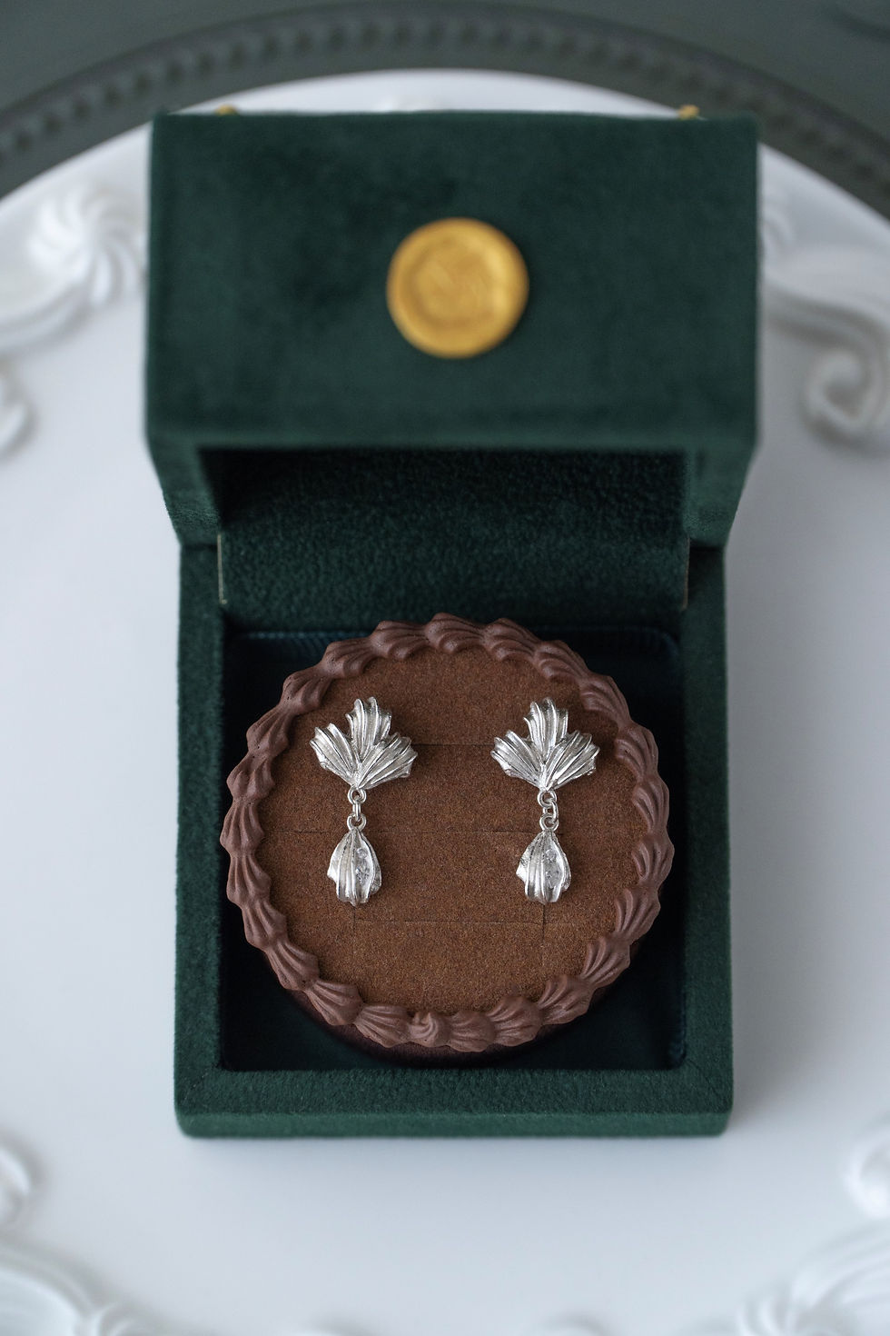 縮圖：復古奶油蛋糕 純銀耳環