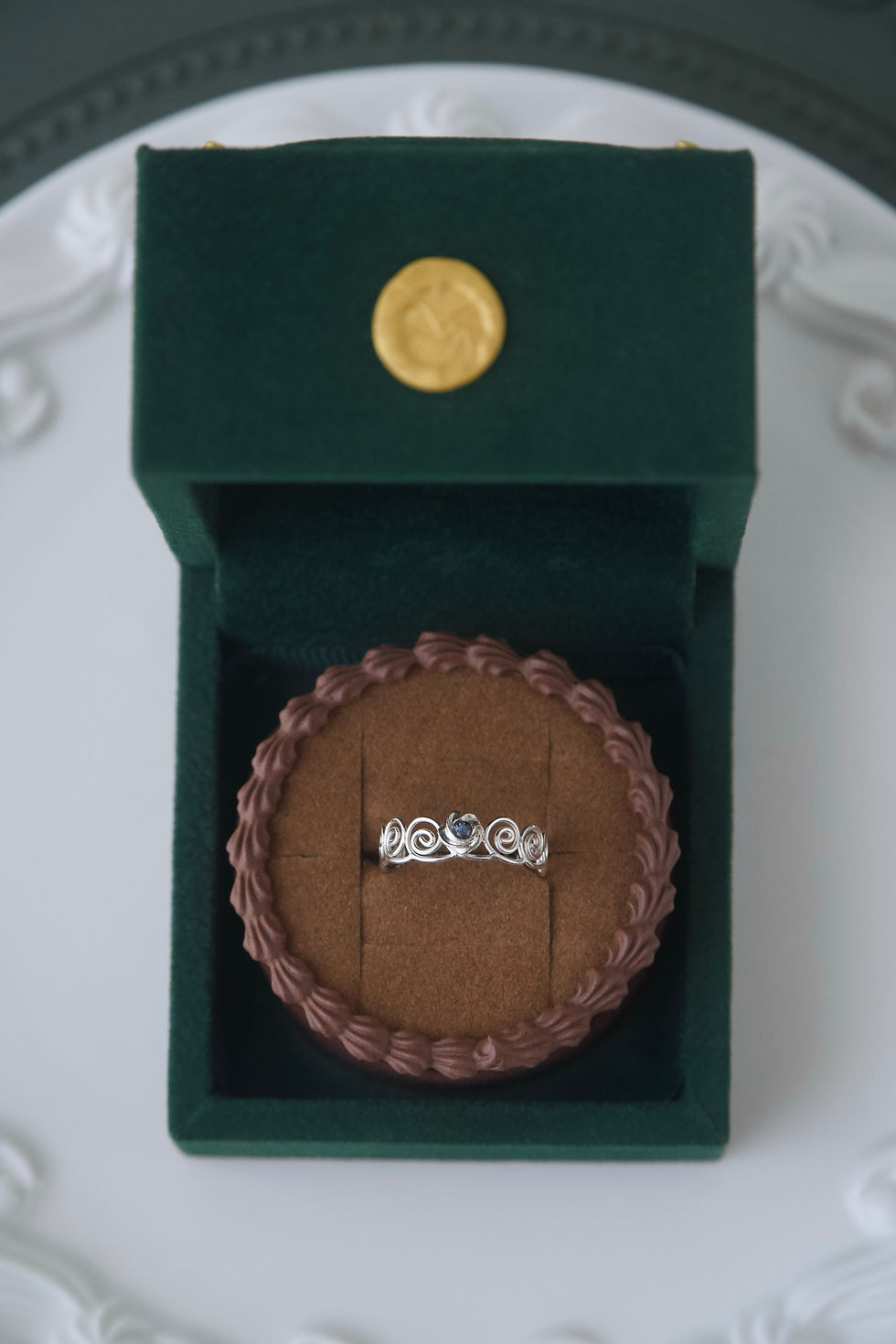 Thumbnail: Charlotte Royale with Blue Sapphire Silver Ring