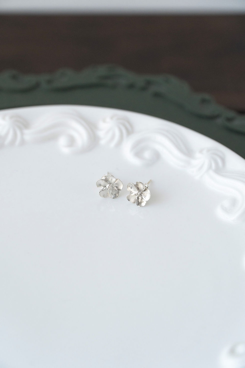 Thumbnail: Sweet Apple Blossom Fine Silver Earrings