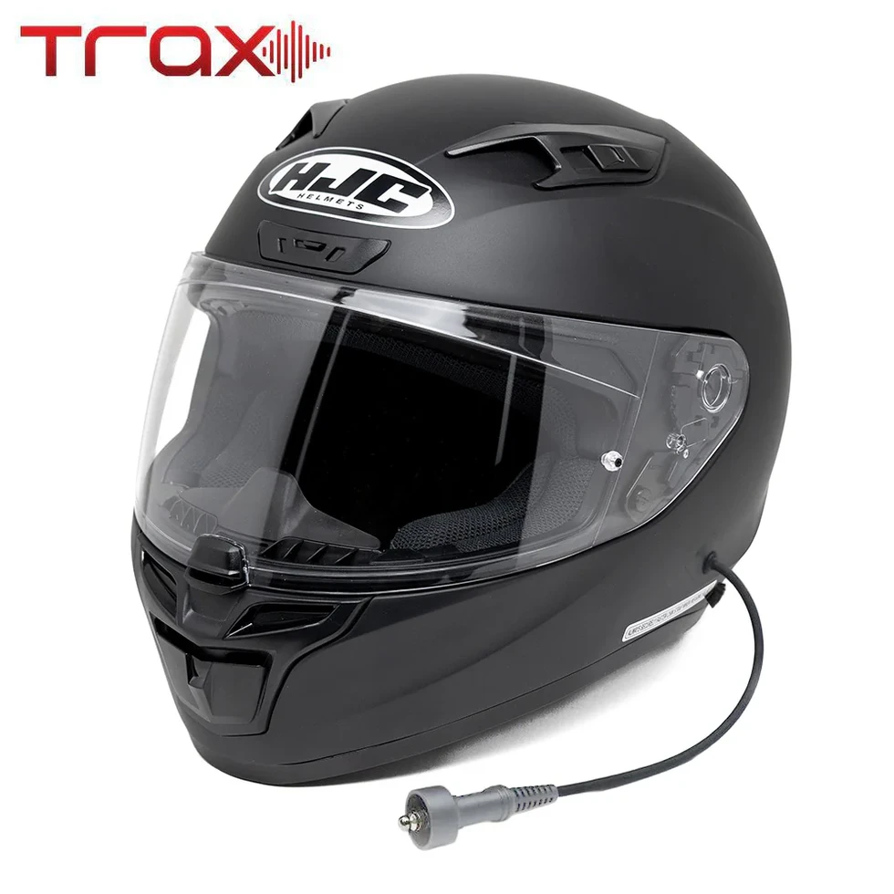 Black HJC i10 helmet displayed at angle showing vent placement for airflow