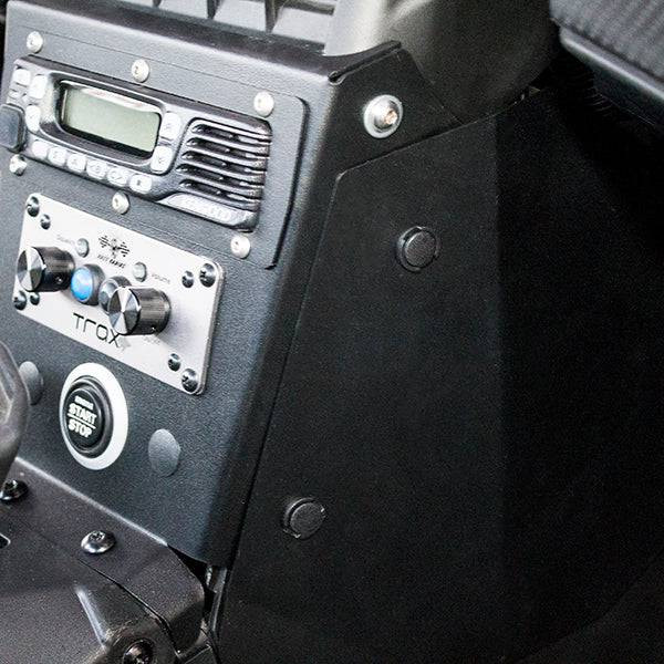 Close-up of Can-Am X3 pillar replacement side panels showing clean finish and mounting surface