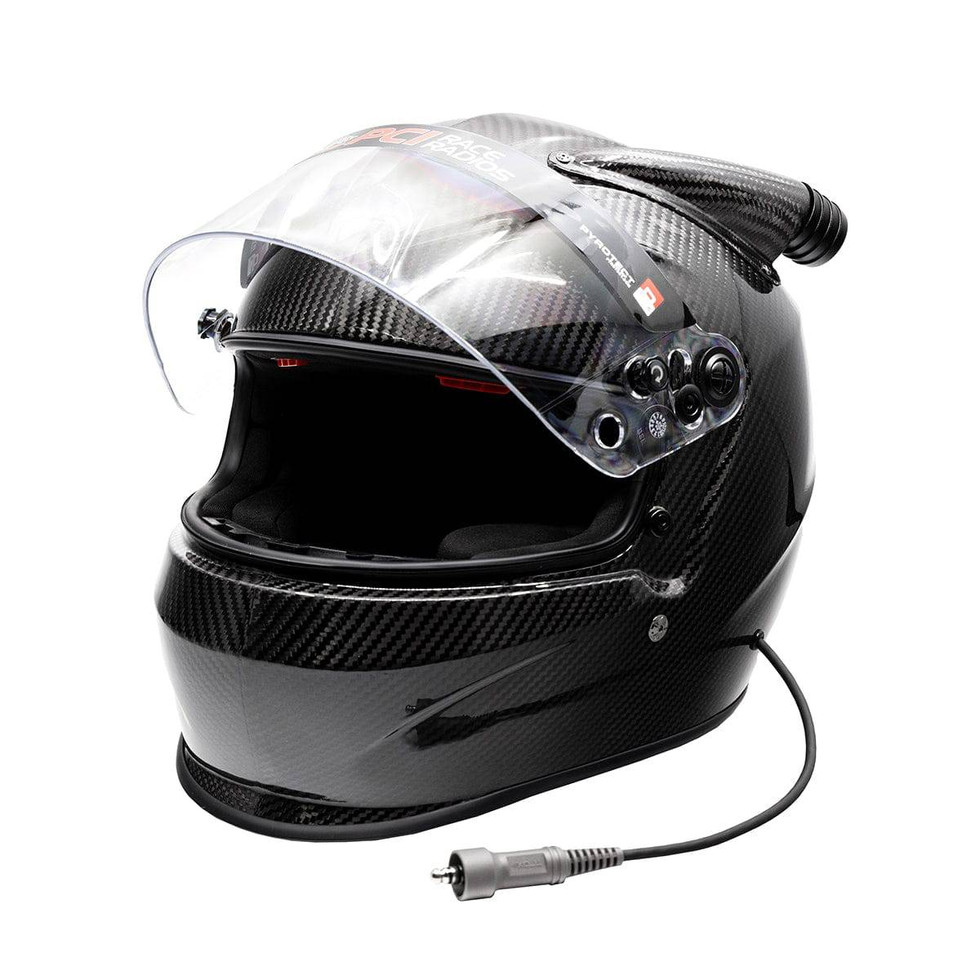 Helmet with PCI intercom wiring option installed for communication use