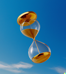 DALL·E 2023-09-26 00.26.59 - beautiful golden hourglass floating in the blue sky.png