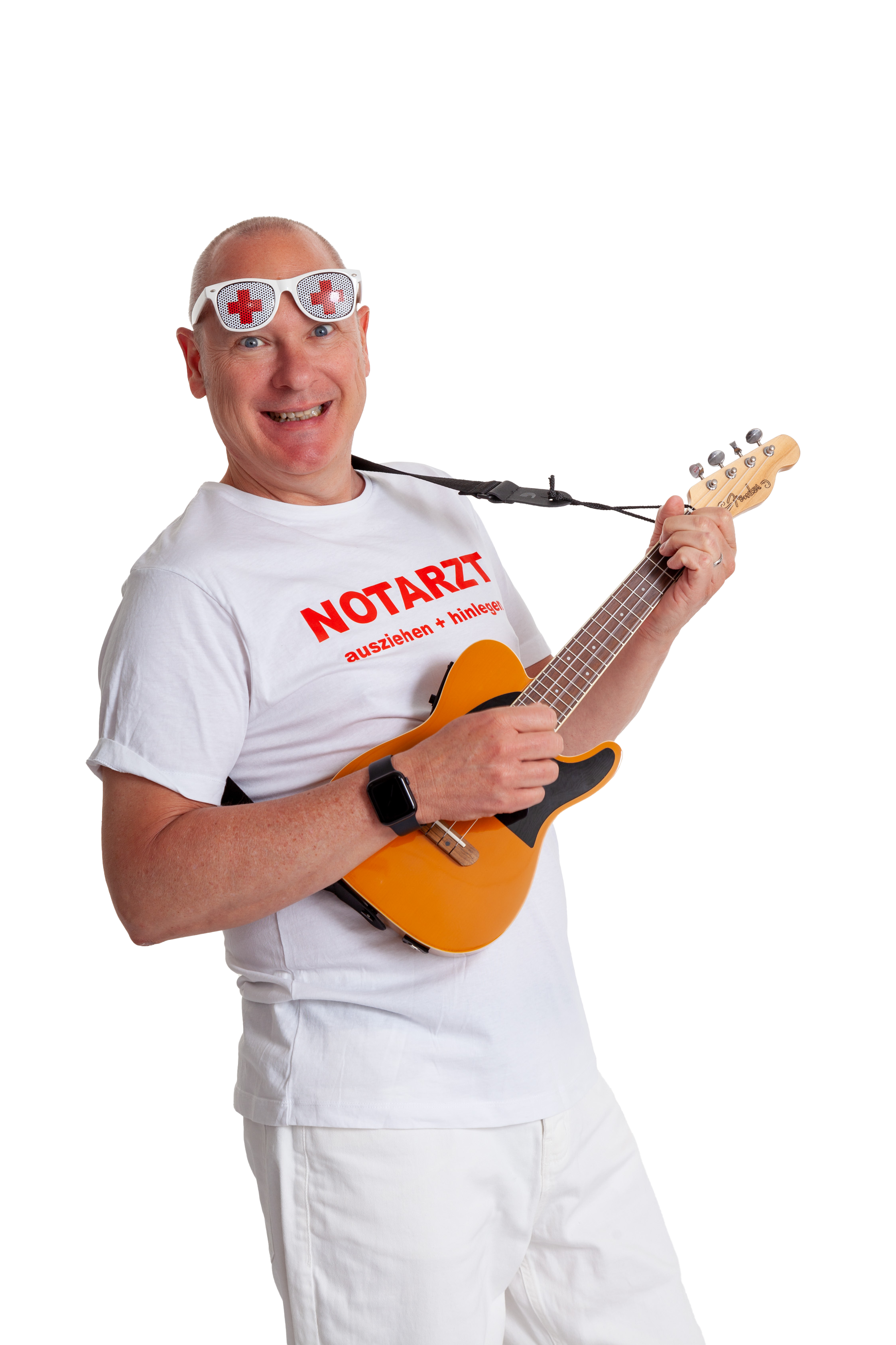 Tom Schwarzmann mit Ukulele