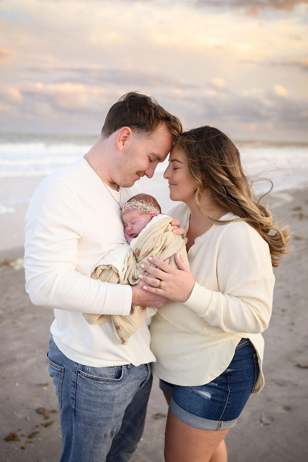 Newborn session at a Florida Beach