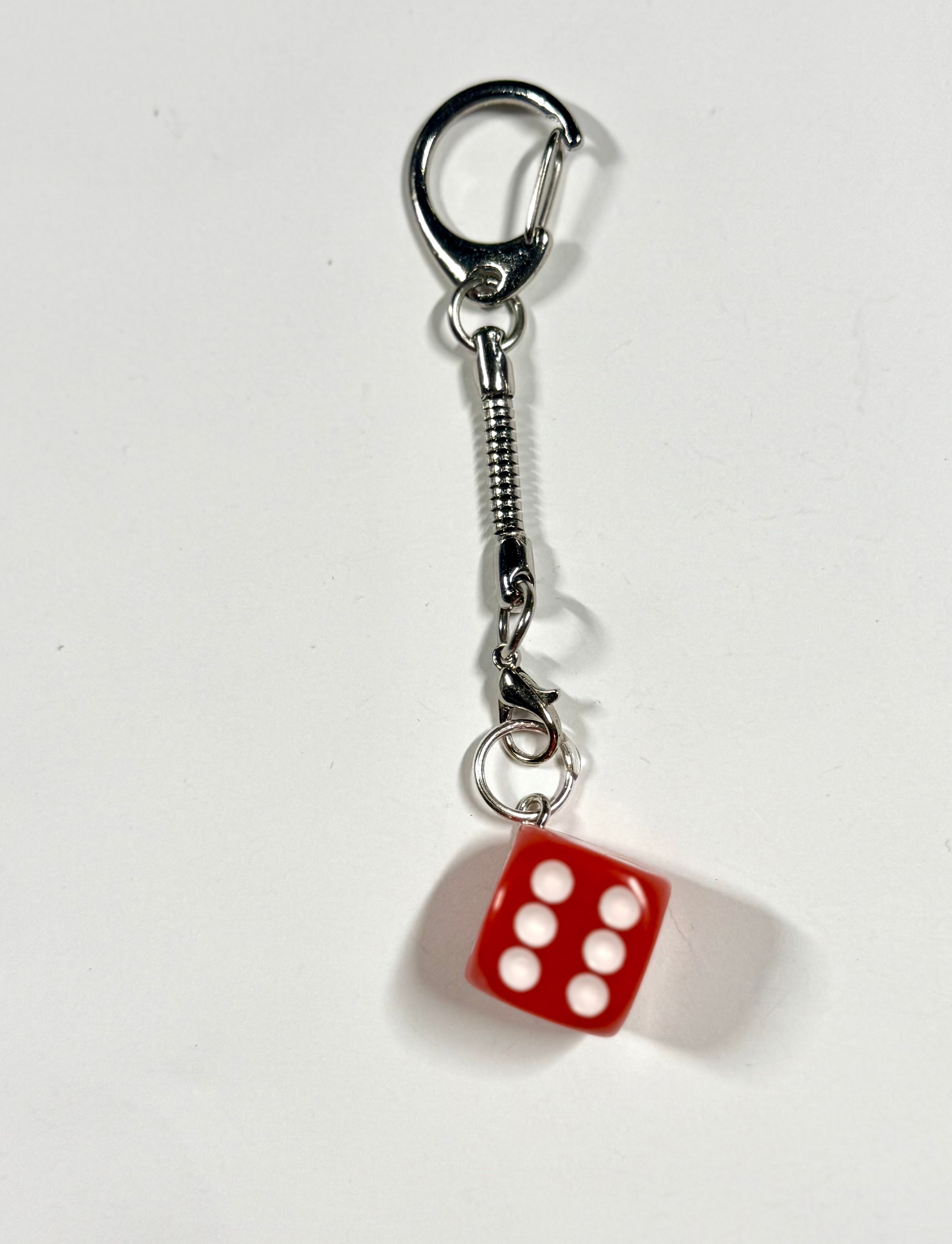 Small Red Die Keychain