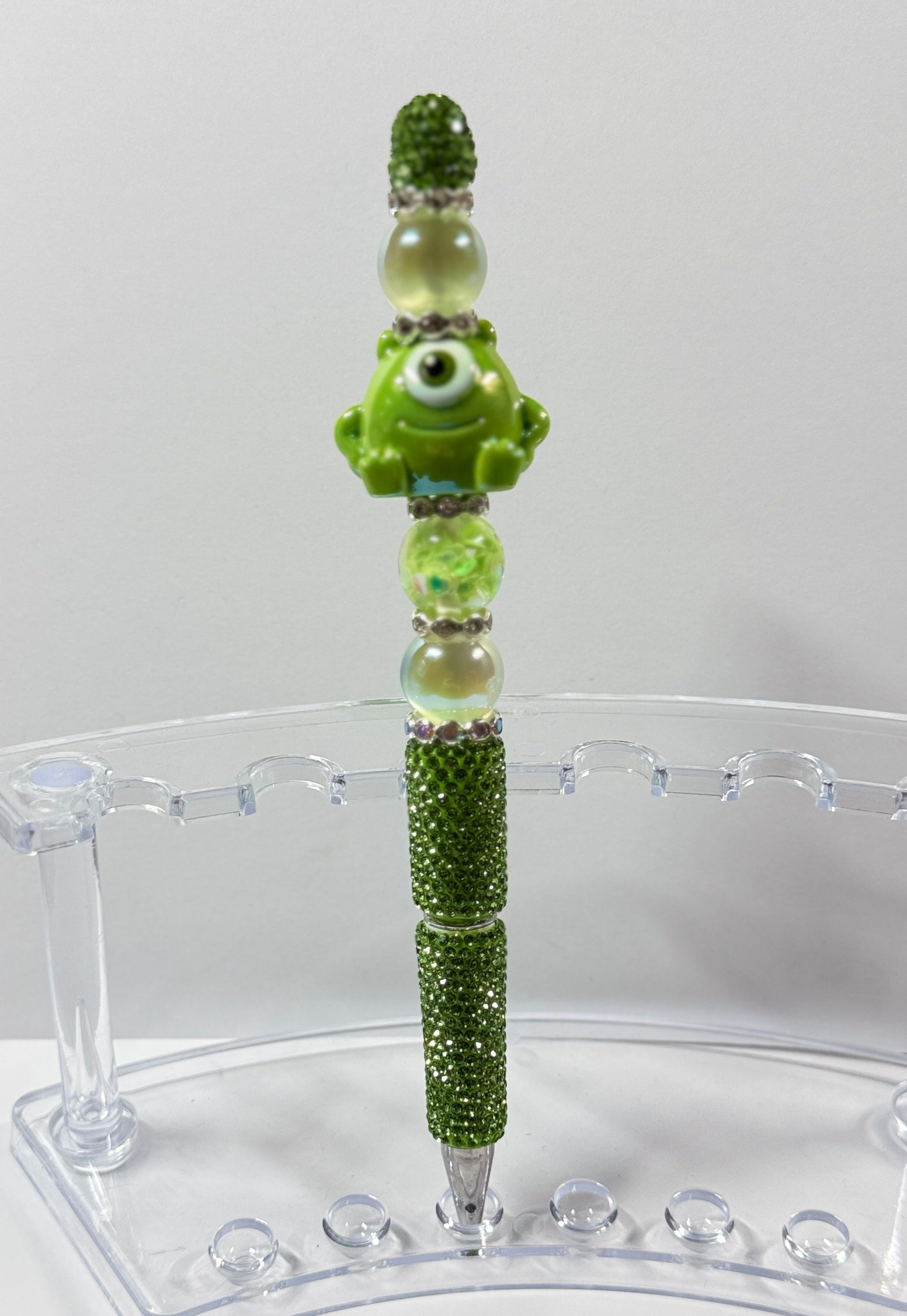 Bling Lime Green Rhinestone Pen With Character Focal
