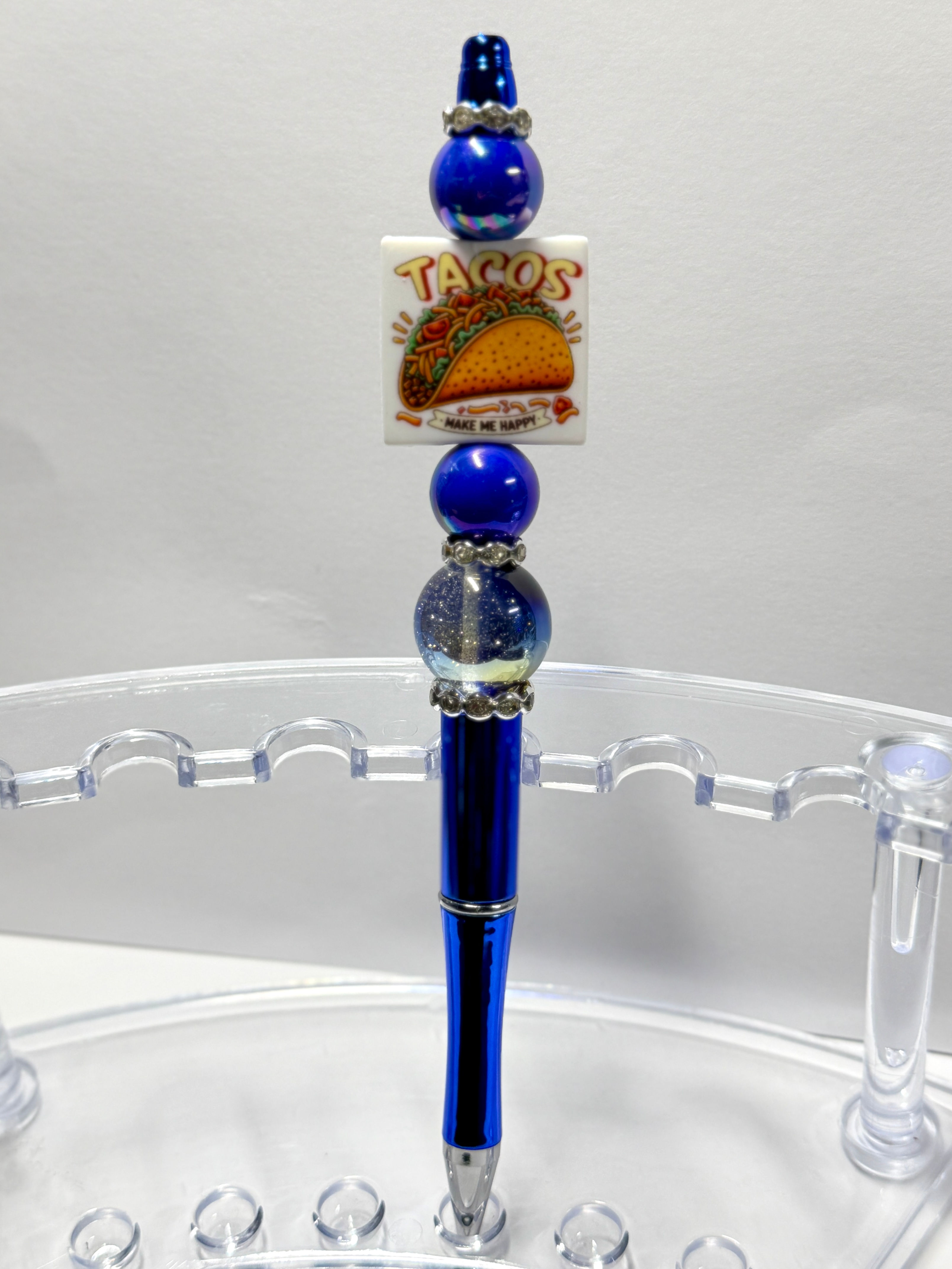 Blue Metallic Taco Pen
