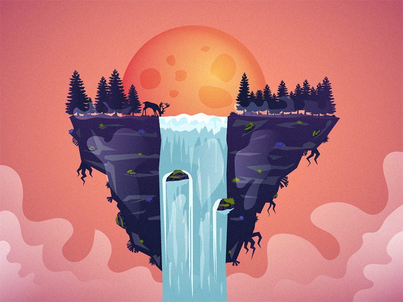 Floating land visual art