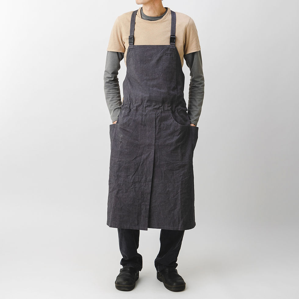 サムネイル： BY-apron（綿麻/チャコール）