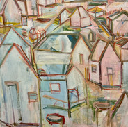 pink harbor II provincetown landscape painting