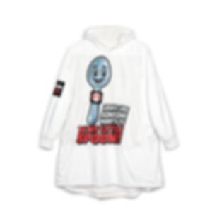 Cozy Cartoon Hooded Blanket, Winter Lounging, Movie Nights, Funny Spoon Design