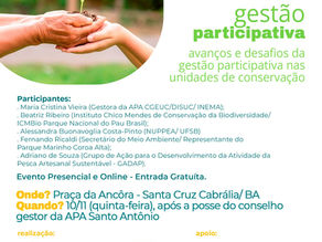 Roda de Conversa - Avanços e desafios da gestão participativa nas Unidades de Conservação; nov/2022
