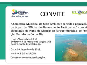 OFICINA-PLANEJAMENTO PARTICIPATIVO Elaboração do Plano de Manejo PQ Municipal de Coroa Alta  9/ set