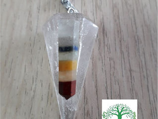 Pendulo de Quartzo Cristal com os sete Chakras